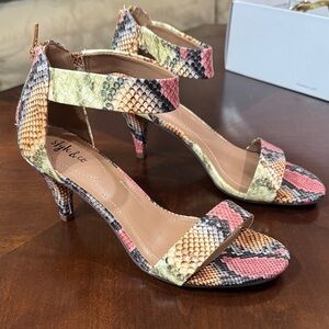 Style & Co. Women's Colorful Snake Print Heels